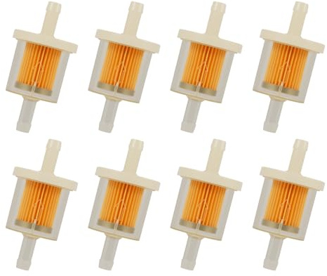 8 PCS Filtro Carburante Universale Riutilizzabile 8mm, Filtro Benzina Trasparente ad Alta Densità per Moto, Scooter, Tosaerba, Quad, Barca, Per Tubi Ø 7-8 mm