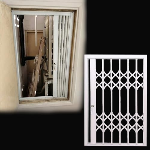 Inferriate per Finestre Barre di Sicurezza Pieghevoli per Finestre da Interno, Protezione per Finestre Scorrevoli per Cani da 61 x 122 cm 71 x 152.5 cm 91.5 x 152.5 cm, Recinzione per Finestre con Gri