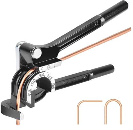 Fangxuee Piegatrice per Tubi -180 Gradi Adatta per Piegare Tubi In Rame, e Acciaio con Diametro Esterno di 1/4 Pollici, 5/16 Pollici e 3/8 Pollici
