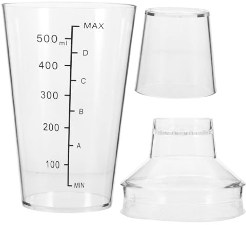 STOBAZA Shaker Per Cocktail Trasparente Bicchiere Per Mescolare Bevande Shaker Per Tè Al Latte e Cocktail Tacche Di Misurazione Per Controllo Preciso Degli Ingredienti