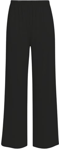 JB MODISH Women’s Palazzo Trousers – Wide Leg Crepe Culottes – Elasticated Waist Flared Pants – Stretch Smart Casual Bottoms (UK, Numeric, 8, 26, Regular, Regular, XXL | 20-22, Black)