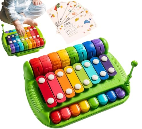 Hjatirace Kinder Klavier Xylophon,Mit 8 Tasten Und Noten | Musikinstrument Piano Xylophon - Für Kinder Ab 6 Monaten Kindergarten Wohnzimmer Kinderzimmer Wiege Motorik