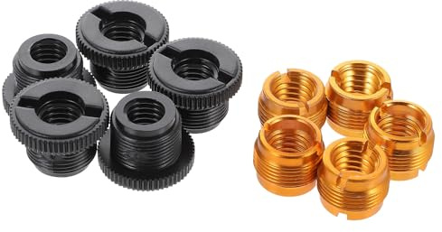 Healeved Mikrofonständer Adapter 3/8 Zoll Innen 5/8 Zoll Außengewinde 10 Stück Aluminium Gewindeadapter Kompatibel für Mikrofonstative und Zubehör