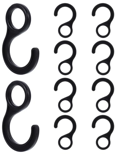 DECHOUS 10 Ganci per Tende da Campeggio in Plastica Nera, Morsetti Leggeri e Resistenti per Fissaggio Teloni Esterni, Accessori Portatili per Campeggio e Viaggi Outdoor