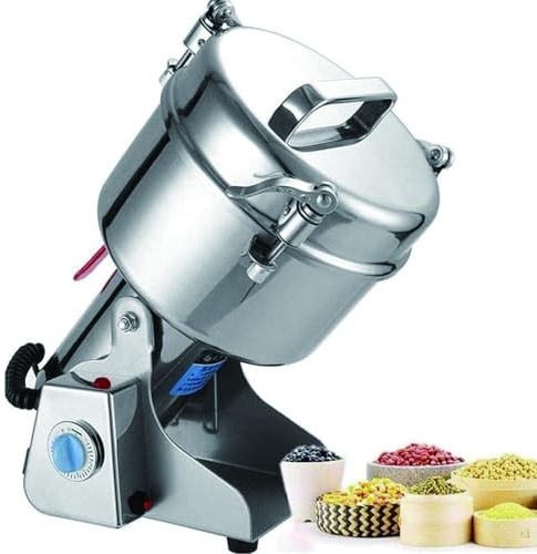 Grinder elettrico per cereali, 1000 g, in acciaio inox 304, ad alta velocità, con timer, 32000 giri/min, protezione da sovraccarico per erbe, spezie, caffè e farina
