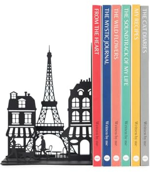 Balvi Buchstütze Paris Schwarz Farbe Stabil und rutschfest Metall