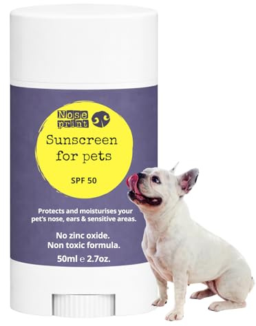Noseprint Sonnenstick SPF 50 für Hunde & Katzen, 50ml, ohne Zinkoxid, ungiftige Formel, für Nase, Ohren & empfindliche Haut
