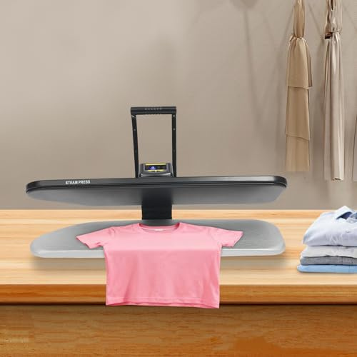 Ångstrykpress 1 600 W, 91 cm strykmaskin med 1 l tank, 5 strykprogram, 90–200 ℃ temperaturinställning