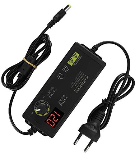 Yctze Adaptador de Fuente de Alimentación Regulable con Control de Velocidad del Motor de Voltaje de 60W 5A 312V para Monitores LCD, Tiras LED, Adaptador de Corriente, Fuente de Alimentación de 60W,