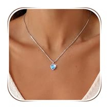 ilasif Kette Silber 925 Damen, Halskette Damen Silber mit Herz Zirkonia anhänger, Silberkette Geburtsstein Mode Halskette Schmuck Geschenke für Frauen Mädchen