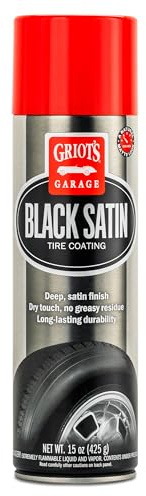 Griot's Garage Black Satin Tire Coating, Provides a Low-Gloss, Satin Finish, Non-Greasy, Long-Lasting, Quick-Drying, Easy-to- Use, No Mess, 10951, 15oz