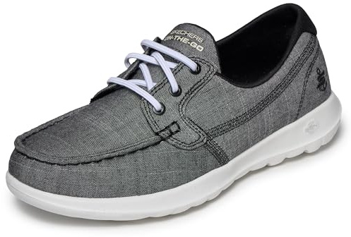 Skechers Go Walk Lite för kvinnor – Isla båtsko, svart/vit, 35.5 EU