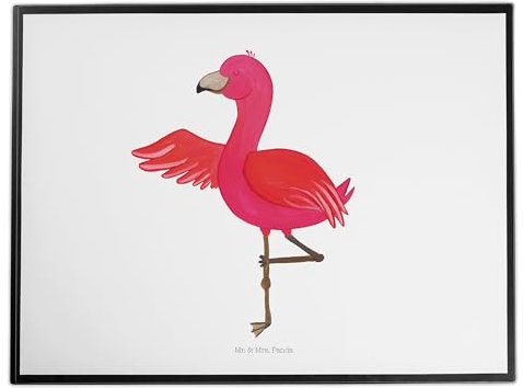 Mr. & Mrs. Panda Schreibunterlage Flamingo Yoga - Geschenk, schreibtischunterlage, schreibtischunterlagen, Yogi, tischmatten, Entspannt, Vogel, Baum, Urlaub, Schreibtisch Unterlagen, tischpad