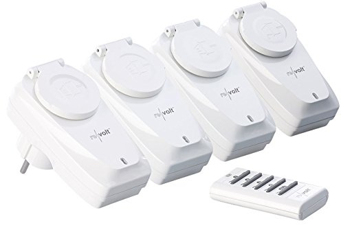 revolt Funk-Steckdosen außen: 4er-Set Outdoor-Funksteckdosen mit Fernbedienung, IP44, bis 1.000 Watt (Fernbedienung Steckdose außen, Steckdose mit Funk-Schalter, Deckel)