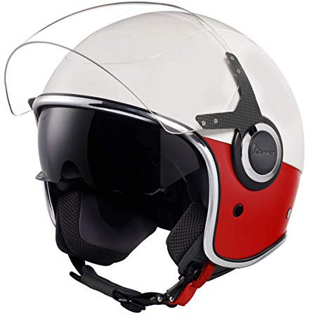 Jethelm Vespa VJ - Weiß - Rot