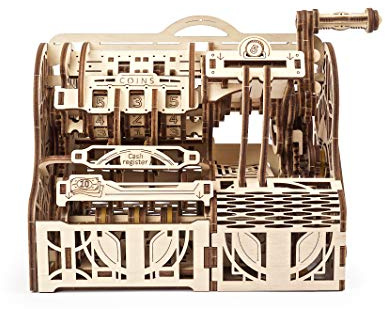 UGEARS Сonstruction Mecanique en Bois - Caisse Enregistreuse Puzzle 3D Adulte - Casse Tete Kit De Construction 3D - Kit Bricolage Mecanique en Bois 3D - Modele Mecanique de Maquette a Monter 70136