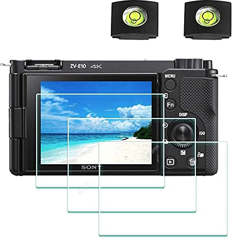 ULBTER Displayschutzfolie Schutzfolie für Sony Alpha ZV-E10 ZVE10 ZV-1F ZV1F Kamera & Blitzschuhabdeckung Zubehör, 9H Härte LCD Gehärtetes Glas Kratzfest -[3+2 Stück]