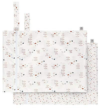 LÄSSIG Bolsa húmeda reutilizable 2 piezas/Wet Bag Tiny Farmer Dots/Sheep