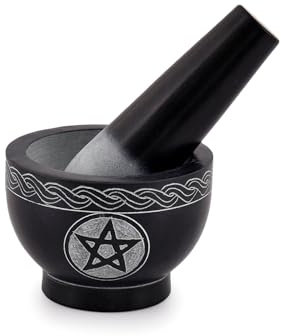 Kaizen Casa - Set di mortaio e pestello per pestello e mortaio, macinino in pietra solida per erbe aromatiche, spezie, guacamole, aglio, radice di zenzero