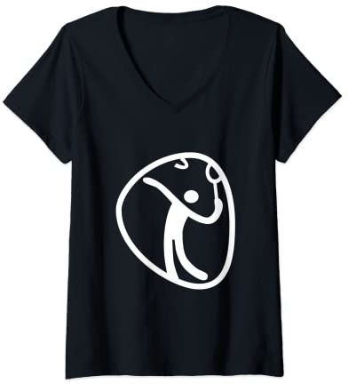 Damen Badminton Federball Tennis Trikot T-Shirt mit V-Ausschnitt