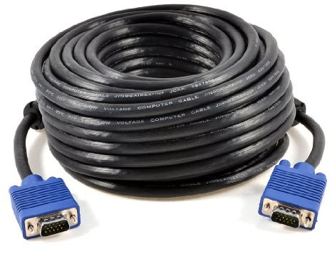 Ruilogod PC Computer 15 PIN 3 + 6 VGA Maschio al maschio M/M Adattatore cavo 20 metri