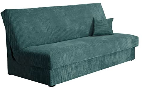 Mirjan24 Schlafsofa Adela Mini Cord mit Bettkasten, 3 Sitzer Sofa, Bettsofa, Couch mit Schlaffunktion, Polstersofa, Schlafsofa, Couchgarnitur, Farbauswahl (Poso 125)
