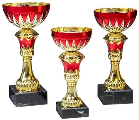 eberin · Pokal Franzi, Gold-rot, mit Wunschtext, wählbar in 3 Größen, oder als 3er-Serie, Größe 21 cm