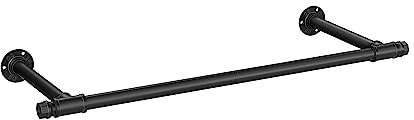 SONGMICS Perchero de Pared, Colgador de Pared, Estilo Industrial, Ahorro de Espacio, 30 x 84 x 7 cm, Carga de 60 kg, Montaje Fácil, Acero, Negro HSR140B01