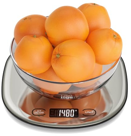 Ultrean High Capacity Food Scale, 33lb Rechargeable Digital Kitchen Scale with LCD Display, Slim & Lightweight Design, 1g Precise Graduation, Weight Grams and Ounces for Cooking, Baking & Meal Prep