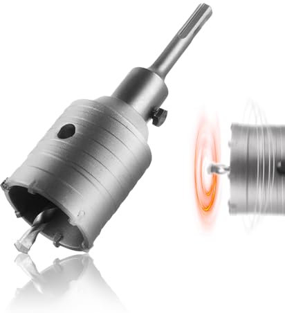 HAIMAYEE Sega Fresa a Tazza Carotatrice Muro Cemento Ø 50mm con Adattatore SDS PLUS Punta Centraggio Seghe a Tazza per Muro