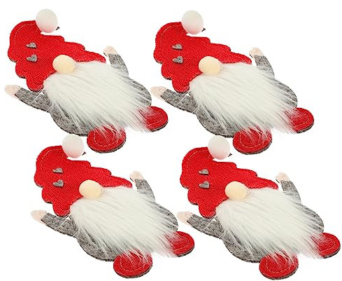 Cabilock 4 Stück Bestecktaschen Für Geschirr Weihnachtsbesteckhalter Weihnachtsgeschirrbezug Bestecktasche Mit Weihnachtselementen Gabelschneider Messertasche Karikatur Ältere Filzstoff