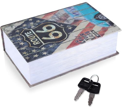 HERCHR Security Box, Buch-Safe, Schloss Mit Schlüssel, Geldkassette Abschließbar in Wörterbuchform BuchSafe Zum Aufbewahren Von Geld, Wörterbuch-Ablenkungsbuch, 7,09 X 4,53 X 2,17 Zoll