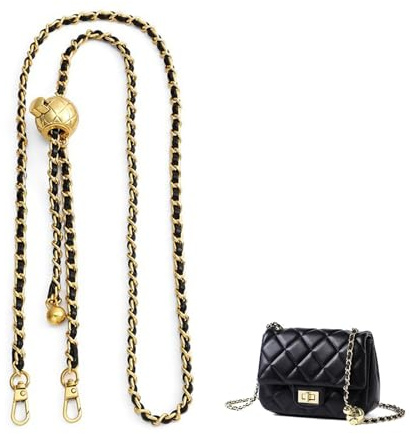 Schultergurt für Taschen Kette für Tasche Comforty Taschenkette Gold 100-120cm Handtaschenkette mit Metallschnallen Einstellbar Taschenkette Gold Lang für Handtaschen und Schulranzen