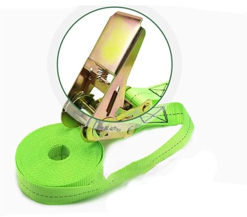 NEMAA Ratschengurte 1 Stück Grün Spanngurte Heavy Duty Tie Down Frachtgurt Gepäckzurrung Starker Ratschengurt Gürtel mit Metallschnalle (Color : 5m)