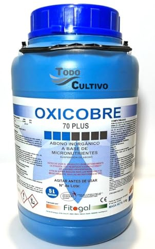 Oxicloruro de cobre 70% en 5 litros. Cobre liquido de color azul para tratamientos foliares