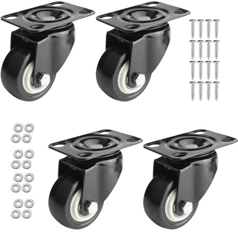 Schwerlastrollen,Lenkrollen 40mm 50mm 60mm 75mm 100mm 125mm,Möbelrollen,Schwenkrollen Mit Bremse/Ohne Bremse,Ersatzrollen Für Möbel,Geräuscharm Transportrollen,4nobrakes-40mm(1.57in)