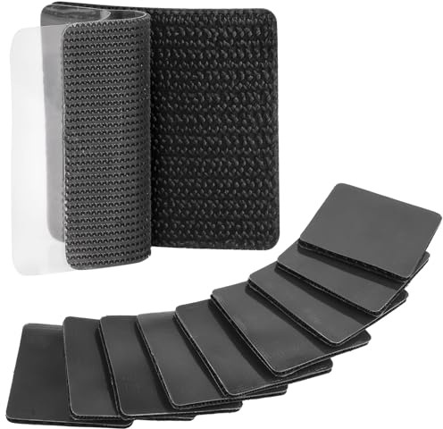 40 Stück Schwarz Klettband Selbstklebend Extra Stark, Klettverschluss | 20 Paare,5x5cm Doppelseitige Klettpunkte Klett Selbstklebend, Klettstreifen zum Kleben, Klebepad Flauschband und Hakenband