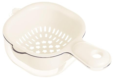 Colino per pasta con manico, colino per spaghetti, Ciotola rettangolare piccola, Scolapasta per lavaggio a doppio scarico con manico, scolapasta 2 in 1 con set di ciotole Gadget da cucina per spaghett