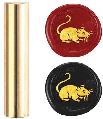 DELORIGIN Maus Mini Messing Stempel Pistole Wachssiegel Vintage 15mm Siegelstempel Personalisiert Wachssiegel für Hochzeitseinladungen Umschläge Halloween Weihnachten Weinverpackung
