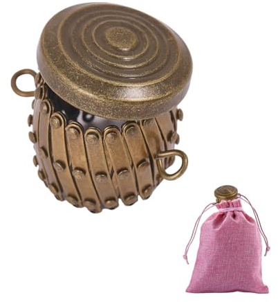 CHGCRAFT Abrir puerta extensible monedero lazo accesorios bolsa de cilindro de moneda bolso de noche, con anillo extensible, bronce antiguo, marrón