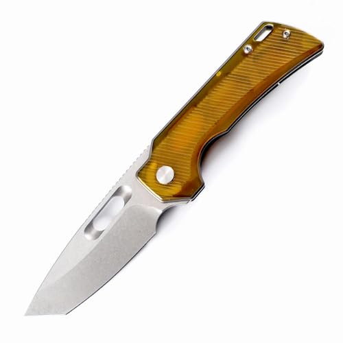 Joa Petit couteau pliant en acier inoxydable 14C28N & PEI, couteau d'extérieur edc couteau de survie tanto couteau de chasse couteau tranchant à une main avec clip, cadeau pour homme