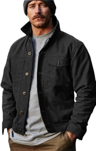 BERCIELY Übergangsjacke Herren Mode Gutaussehend Langarmjacke Sport Persönlichkeit Trend Casualjacke Jugend All-Match Klassisch Outdoorjacke H-Black XXL