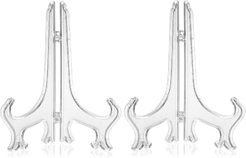 Vayfoni 2PCS Plate Stand for Display - Folding Plastic Easels for Plates, Pictures, Frames & Decorative Items - Ideal for Weddings, Home Décor, Birthdays & Tables