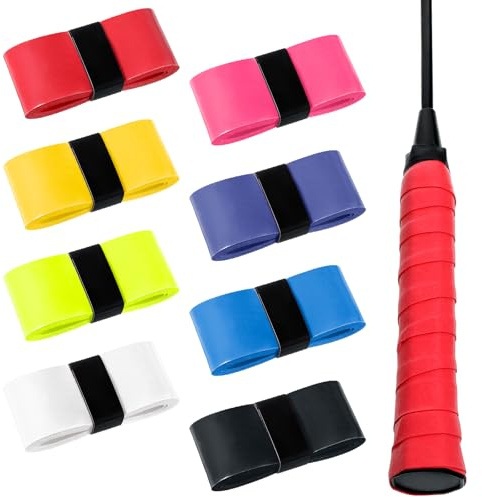 LIQWEI 8 Stück Badminton Griffband, Bunt Griffband Tennisschläger Tennis-Griffband Selbstklebende Anti-Rutsch Schläger Band Griff Für Tennisschläger Badminton Schläger