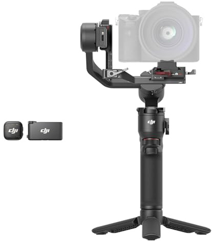 DJI RS 3 Mini + DJI Mic 3 (1 TX + 1 RX), nacelle de caméra, micro sans fil pour iPhone/caméra/Android, timecode intégré, double bande anti-interférences
