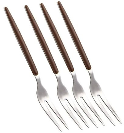 Forchetta da Frutta in Acciaio Inox Forchetta piccola for dessert e torta di sicurezza domestica per Posate(4Pcs)