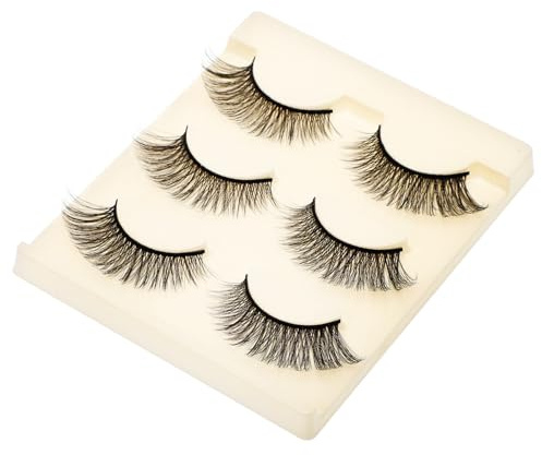 iplusmile 3 paires Faux Cils Naturels Artificielle Effet Œil de Chat Léger Confortable pour Maquillage Quotidien et Soirée