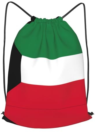 Vikbar dragsko simväska Kuwaiti flagga tryck badväskor personliga träningsväskor för tonåring yoga män 36 x 42 cm