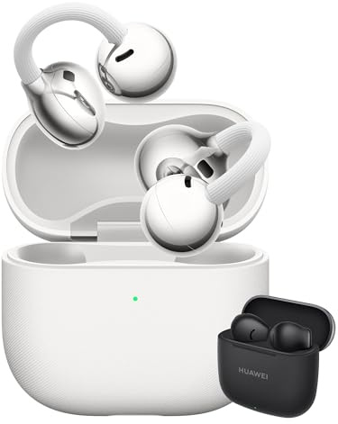 HUAWEI FreeClip 2 Blanco+FreeBuds SE 3 Negro, Auriculares Bluetooth Inalámbricos Audífonos Abiertos,Comodidad Todo el Día, Escucha Adaptativa Open-ear,hasta 38h Autonomía,iOS Android,Garantía 42 Meses