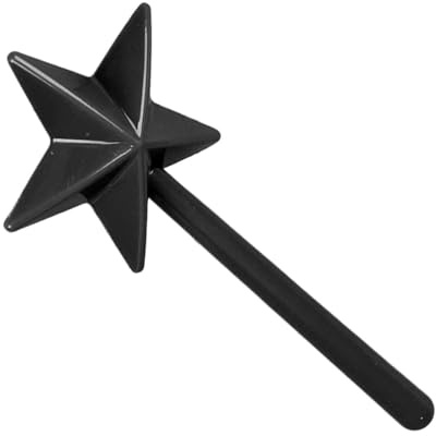 ZAWELIYO Varita de Salero y Pimentero, Forma de Pentagrama, Dispensador de Tres Orificios, Recargable, Extraíble, Salero y Pimentero Wands Salt (Negra)